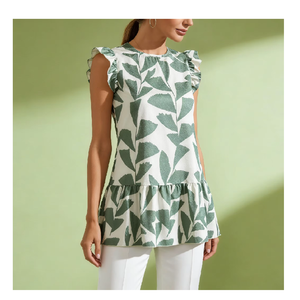 Ensemble de vêtements pour femmes de luxe élégant, imprimé floral, en tissu léger, collection 2026 - Product Image 1