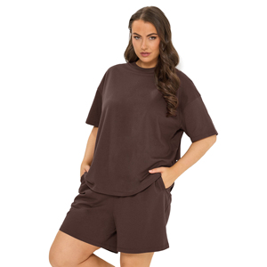 Custom <b>Women</b> T Shirt <b>Shorts</b> Set Wholesale Oversized T Shirt Two Piece Summer Casual Streetwear Gym Workout Fitness Sportswear - Product Image 1