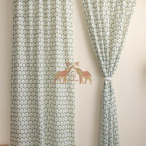 Traditional Indian Cotton <b>Curtains</b> Hand Block Umbrella Print Cotton <b>Curtain</b> Set for Living Room <b>Bedroom</b> - Product Image 5