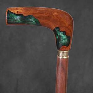 Bâton de marche en résine naturelle et en bois de qualité supérieure pour personnes âgées avec support multi-formes et thérapie de réadaptation - Product Image 3