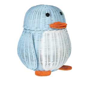 Cesta de Almacenamiento de Ratán con Forma de Pingüino, Muebles Infantiles, Organizador de Juguetes de Mimbre Natural para Habitación Infantil, Almacenamiento para Cuarto de Bebé - Product Image 1