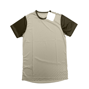 T-shirt à manches courtes pour homme, col rond, motif à pois, tricoté, respirant, coupe classique, style décontracté, 100% polyester - Product Image 6