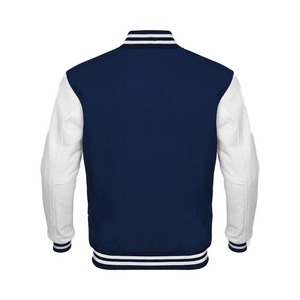 2026 Wholesale High Quality Finished Canvas Custom Design <b>White</b> Winter Baseball Letterman Varsity <b>Jackets</b> for <b>Men</b> College <b>Jacket</b> - Product Image 6