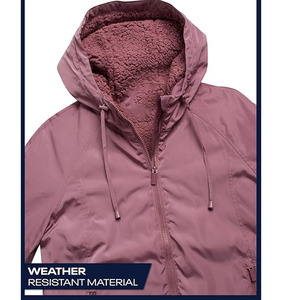 Manteau d'hiver ample et oversize pour femme, veste matelassée à col roulé et capuche, séchage rapide, respirante, tissée, unie, avec fermeture éclair sur le devant - Product Image 5