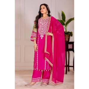 Tenue de soirée salwar pour femme de créateur avec miroir véritable - Product Image 2