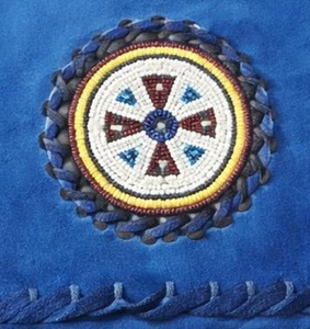 <b>Mens</b> Blue <b>Suede</b> Western Fringe <b>Jacket</b> Western Beaded Cowboy Leather Coat Vintage Rodeo Style - Product Image 3