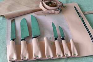 Sac de rangement pour couteaux de cuisine, organiseur robuste pour outils de barbecue, sac à couteaux en cuir, rouleau pour couteaux de chef LKR-0297 - Product Image 5