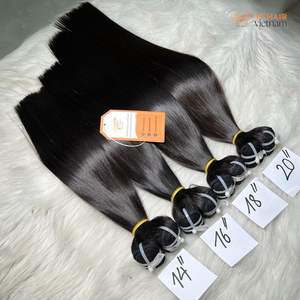 Cheveux humains vietnamiens à trame droite de couleur noire très doux et soyeux, à cuticule alignée, prix bon marché, extensions de cheveux bon marché - Product Image 4
