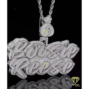Custom Boozie Reese Iced Out <b>Name</b> Pendant with VVS Moissanite Diamond 925 Sterling Silver Hip Hop Jewelry Personalized Luxury - Product Image 3