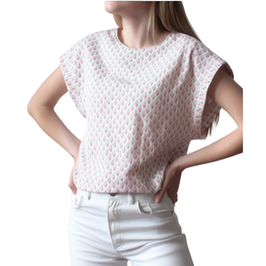 Camisa Elegante de Verano para Mujer, Fabricada en Vietnam, OEM ODM, Prenda Tejida Informal, Sostenible, de Secado Rápido, Cuello Redondo, Algodón/Spandex - Product Image 1