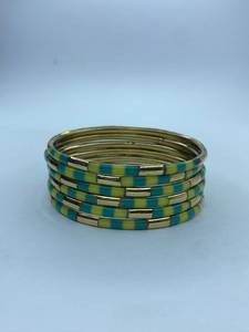 <b>Resin</b> Brass Bangles Supplier Wholesale Distributor-Ethnic Style Party Occasion Women's Jewelry - Product Image 3