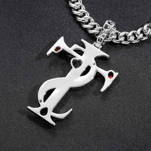 Pendentif Lettre Plaqué Or Rose Haute Demande avec Pierres de Zircon Taille Cœur, Style Hip-Hop, Bijou Unisexe pour Usage Quotidien - Product Image 6