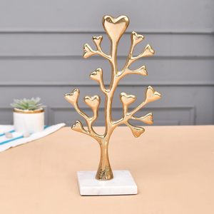 Décoration d'arbre en métal pour la maison avec base en marbre, statue décorative d'arbre pour salon, bureau, décoration de table - Product Image 3