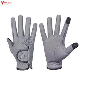 Vantrex Industries Equestrian Horse Riding Gloves-Anti-Slip Breathable Heat Resistant Leather Full Finger <b>Pull</b>-On Closure - Product Image 5