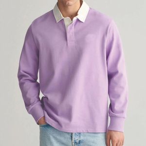 Wholesale 100% Cotton Long Sleeve Men's Polo Shirts Custom Logo Printing Embroidery Plain Work Long Sleeve Polo Shirt Men - Product Image 4