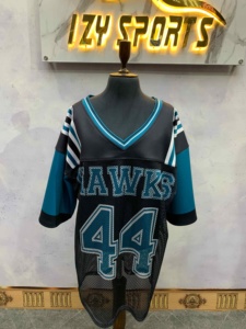 Hawks 44 Women Stylish Streetwear Mesh Football Jersey Breathable Polyester Shirt Unisex Lightweight Mesh Shirts - Product Image 1