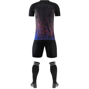 Conjunto de Uniforme de Fútbol Sublimado Personalizado, Camiseta con Cuello en V para Hombre, Manga Corta, Absorbe la Humedad, Uniforme de Fútbol con Color Degradado, Corte Atlético - Product Image 2