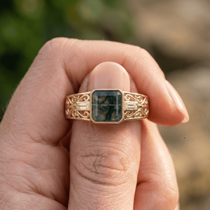 High End 18K PVD Gold Plated Emerald Red White Black Stone <b>Rings</b> Vintage <b>Crystal</b> Stones Stainless Steel Tarnish Free Jewelry - Product Image 3