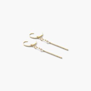 14K Yellow Gold Geometric Lab Grown Diamond Chain Drop <b>Earrings</b> - Product Image 4