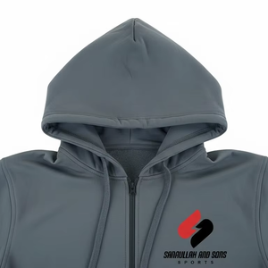 Sweat à capuche zippé décontracté pour homme, logo personnalisé, molleton de coton, vêtements de sport confortables, fournisseur OEM en gros - Product Image 2