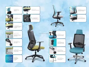 Best Home Ergonomic CEO Office Swivel Visitor Computer <b>Chair</b> Fabric Power Adjustable Height Modern Wholesale White Luxury - Product Image 3