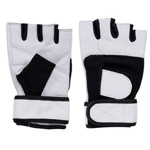 Gants de cyclisme unisexes d'hiver en cuir avec paume antidérapante, rembourrage en gel absorbant les chocs, design demi-doigts, fermeture auto-agrippante - Product Image 1