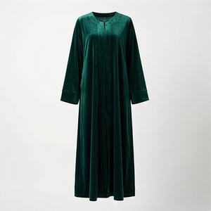 Nouvelle Arrivée en Gros : Abaya Musulmane Brodé pour Femme, Confortable, Manches Longues, Couleur Personnalisable, Robe Modeste pour Femme - Product Image 1