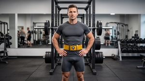 Ceinture de musculation Dumela 100 mm en cuir de vachette, boucle à ardillon, impression par transfert thermique jaune, style décontracté et durable - Product Image 3