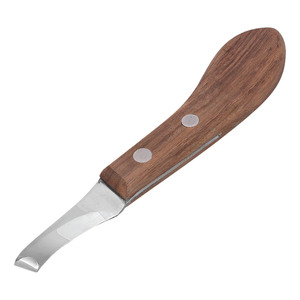Cuchillo para Pezuñas de Acero Inoxidable Hecho a Mano con Certificación CE, Hoja Afilada, Mango de Madera Antideslizante y Cómodo, Herramientas para el Cuidado de Pezuñas - Product Image 1