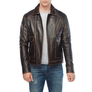 Hot Selling Bomber Genuine Leather <b>Jacket</b> Custom Pockets New Fashion <b>Men</b> Motorcycle Leather <b>jacket</b> for <b>men</b> - Product Image 6