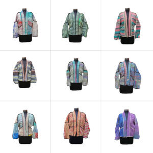 Ethnic Summer/Winter Spring Autumn Knitted <b>Kantha</b> <b>Jacket</b> 100% Cotton V-neck Full Sleeve Breathable Quick Dry Eco-Friendly - Product Image 1