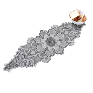 Napperon, sous-verre et chemin de table décoratifs en tissu perlé noir et doré, faits main indiens, pour décoration de mariage et de maison - Product Image 2