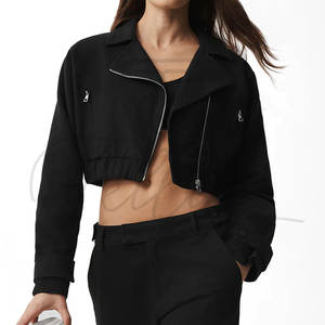 Chaqueta corta con cremallera para mujer, chaqueta corta informal a la moda, chaqueta ligera para mujer, chaqueta de moda para primavera y verano - Product Image 1