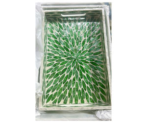 Plateau de rangement en rotin de qualité supérieure avec incrustation de nacre, provenant d'un fournisseur vietnamien - Élégant plateau organisateur pour la maison - Product Image 2