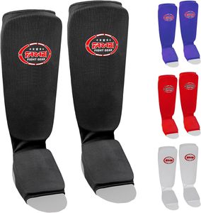 Espinilleras Personalizables Farabi Sports, Negras, de Poliéster Elástico, Ligeras, Transpirables, Protección para Adultos, MMA, Muay Thai, Artes Marciales - Product Image 1