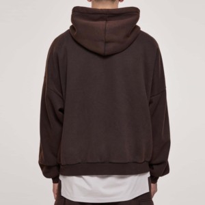 Sudadera con Capucha de Felpa Francesa Vintage de Poliéster/Algodón, Corte Regular, Diseño con Cremallera Frontal, Informal, para Hombre, Invierno - Product Image 6