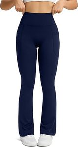 Leggings de yoga extensibles pour femmes, taille haute, coupe évasée, pantalon de fitness avec poches - Product Image 3