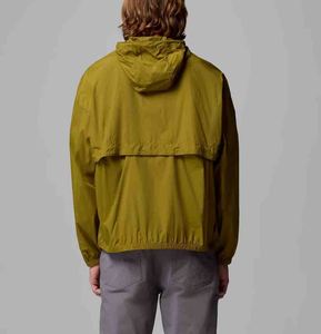 <b>Men's</b> Hooded Windproof Zipper Closure Casual Solid Color Polyester <b>Blouson</b> <b>Jacket</b> Spring Wear Regular Fit Loose Style - Product Image 2