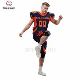 เสื้อเจอร์ซีย์อเมริกันฟุตบอลแบบแอคทีฟพร้อมโลโก้สั่งทำ ดีไซน์ใหม่ พิมพ์ลายแบบซับลิเมชั่น แขนสั้น ระบายอากาศได้ดี มีไซส์พลัส-ตัวเลือก OEM - Product Image 4