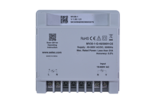 Voltmètre numérique Selec MV35-1-G-40/300V-CE 1Ø avec affichage LED, alimentation auxiliaire de 40 à 300V AC/DC - Product Image 4