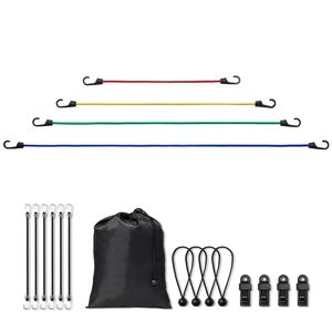 Set di 32 Corde Elastiche Resistenti da 8 mm con Ganci in Acciaio A3, Inclusi Cinghie Elastiche da 10-48 Pollici per Controllo Carico e Accessori - Product Image 1