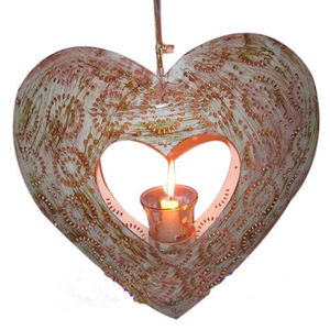 Décorations de Noël en métal en forme de cœur, artisanat décoratif à suspendre, personnalisables à bas prix - Product Image 1