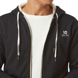 Unisex Black Heavyweight Sherpa <b>Lined</b> Full Zip Hoodie Warm <b>Fleece</b> Hooded Sweatshirt Winter <b>Jacket</b> Custom Logo OEM - Product Image 3