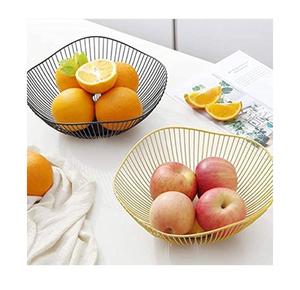 <b>Black</b> And Gold Coated Metal Wave Fruit <b>Basket</b> Openwork <b>Storage</b> Fruit Bowl Best Designer Handcrafted Fruit <b>Basket</b> Custom Size - Product Image 1
