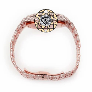 Reloj de Lujo con Caja de Titanio Rosa, Cristal de Zafiro, Bisel de Diamantes, Mecanismo de Cuarzo, Diseño Esqueleto, Edición Limitada - Product Image 5