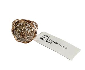 Elegant Ladies <b>Cocktail</b> Rose <b>Gold</b> Rhodium Plated 14 Karat <b>Gold</b> Diamond <b>Rings</b> Design Stylish IGI Certified 0.88ct Brilliant Cut - Product Image 1