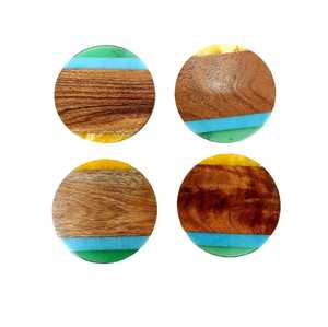 Ceramic Round <b>Coasters</b> Wholesale Modern Light Luxury Wood Epoxy <b>Coasters</b> Square Tea Heat Insulation Mats Resin Wood <b>coaster</b> - Product Image 4