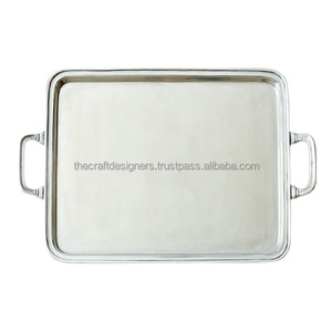 Bandeja de Servicio de Acero Inoxidable de Alta Calidad con Asas, Suministros para Restaurantes y Hoteles, Uso Comercial, Apta para Lavavajillas, Bandejas Decorativas - Product Image 3