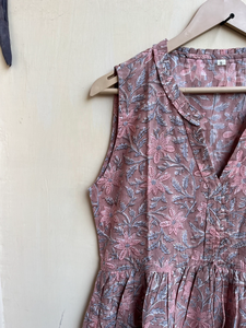 Vestido indio de algodón estampado a mano, 100% bordado floral, estilo casual, largo, tipo túnica, a precio de fábrica. - Product Image 4
