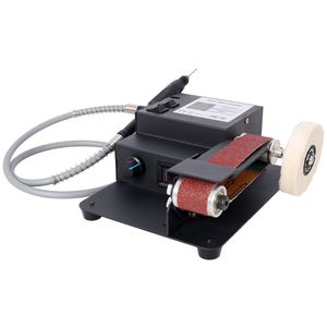 Ponceuse à bande 2-en-1 à double moteur 350W, outil rotatif, mini polisseuse électrique de bureau multifonctionnelle, meuleuse à bande à double moteur 350W - Product Image 4